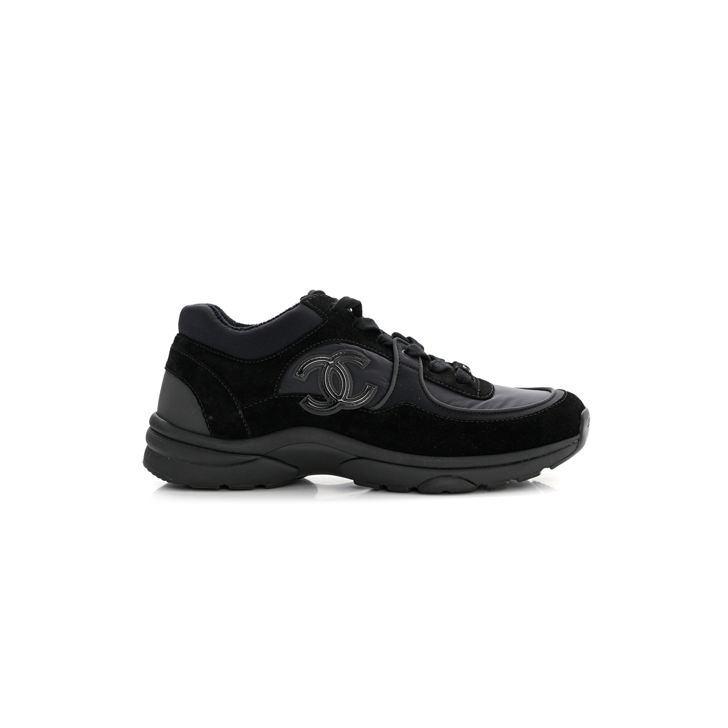 CHANEL FABRIC CALFSKIN SUEDE CC SNEAKERS 1211339